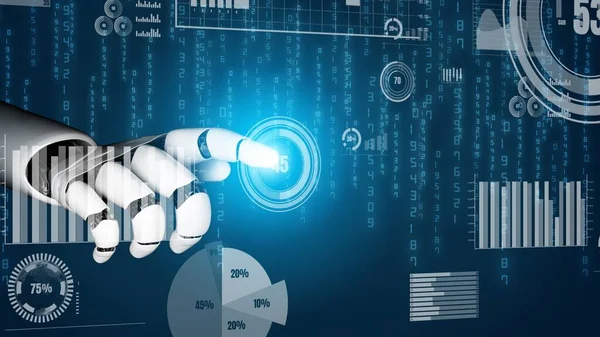 Futuristische Roboter Künstliche Intelligenz Revolutioniert Die Entwicklung Der Technologie Und — Stockfoto