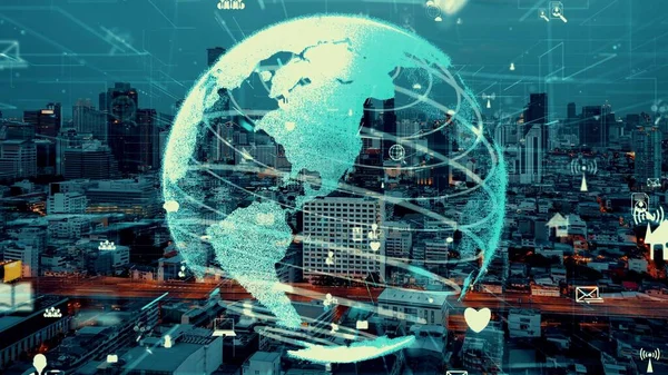 Global Connection Internet Network Alteration Smart City Concept Future Wireless — 图库照片