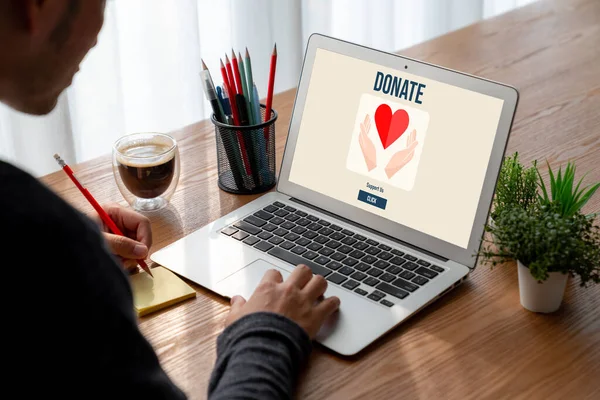 Piattaforma Donazione Online Offre Sistema Invio Denaro Modish Persone Trasferire — Foto Stock