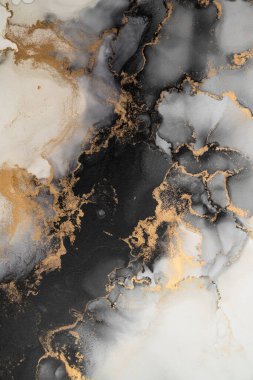 Soyut arkaplan için özgün tablodaki mermer mürekkep soyut sanat. Resim, Kintsuki mürekkep sanatının düz mermer arkaplan desenini yaratmak için yüksek kaliteli kağıt dokusuna boyanmış. .