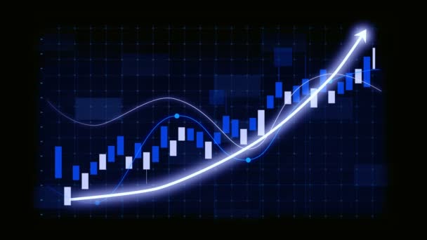 Business Growth Concept Allusive Graph Chart Showing Marketing Sales Profit — Stock Video