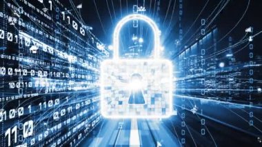 Siber güvenlik ve çevrimiçi veri koruması. Güvenli şifreleme yazılımıyla. Yeni bilgi çağındaki küresel eğilimleri değiştiren akıllı dijital dönüşüm ve teknoloji bozulması kavramı .