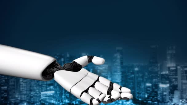 Gelecekçi Robot Yapay Zeka Devrimci Yapay Zeka Teknoloji Geliştirme Makine — Stok video