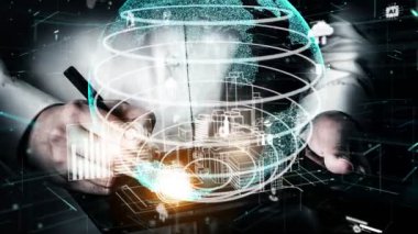 İnşaat tasarımında yenilikçi mimari ve yenilikçi mühendislik. Modern gayrimenkul ve emlak geliştirme kavramı.