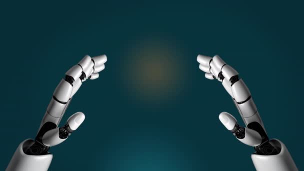 Futuristic Robot Artificial Intelligence Revolutionary Technology Development Machine Learning Concept — Vídeo de stock