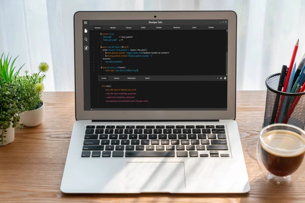 Programación Desarrollo Software Pantalla Del Ordenador Para Aplicaciones Modernas Codificación — Foto de Stock