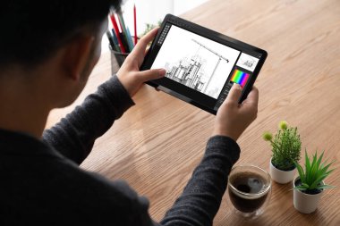 Mimari iş ve profesyonel tasarımcı için mimari tasarım modem yazılım uygulaması