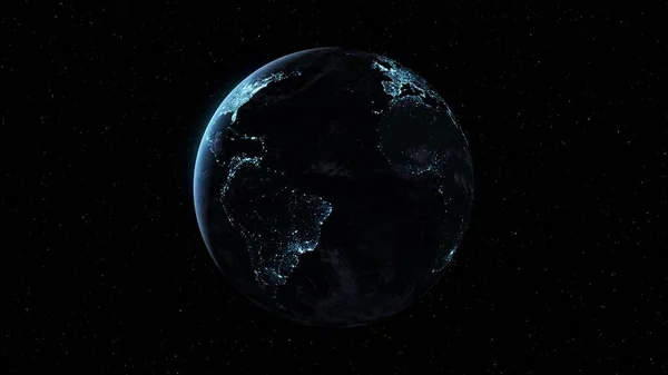 Pianeta Terra Con Superficie Geografica Realistica Atmosfera Nuvolosa Orbitale Vista — Foto Stock