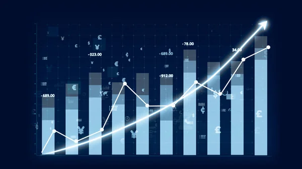 Concept Croissance Des Entreprises Dans Graphique Allusif Montrant Que Les — Photo