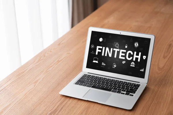 Fintech Finansiell Teknik Programvara För Modish Företag För Att Analysera — Stockfoto