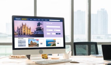 Model arama ve seyahat planlama için internet sitesi uçuş, otel ve tur rezervasyonları için anlaşma ve paket sunuyor