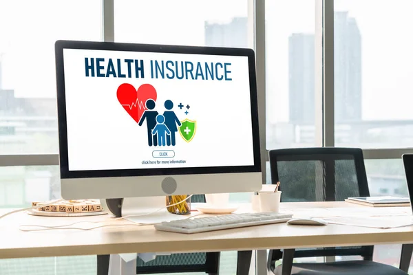 Health Insurance Web Site Modish Registration System Easy Form Filling — Stock Photo, Image