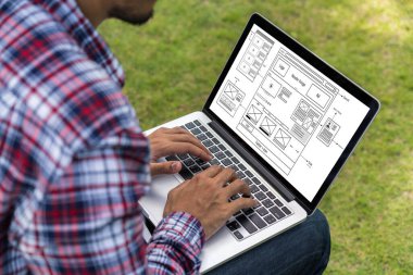 Web sitesi tasarım yazılımı çevrimiçi perakende ticaret ve e-ticaret için model şablonu sağlar
