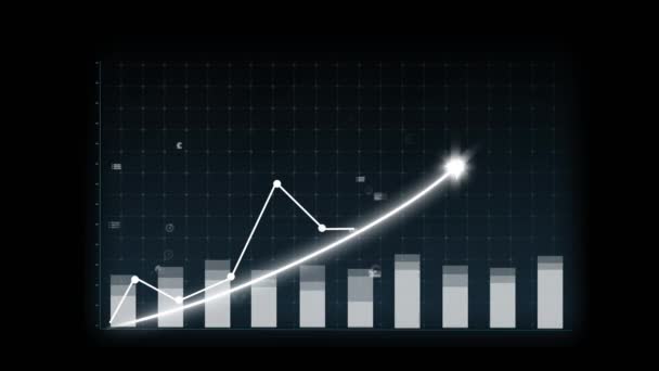 Koncepce Růstu Podnikání Narážkovém Grafu Znázorňující Růst Tržeb Marketingu Směrem — Stock video
