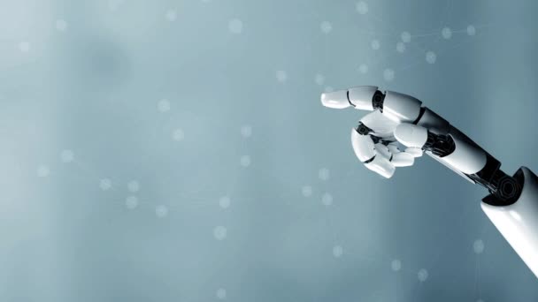 Robot Futurista Inteligencia Artificial Revolucionario Desarrollo Tecnología Concepto Aprendizaje Automático — Vídeo de stock