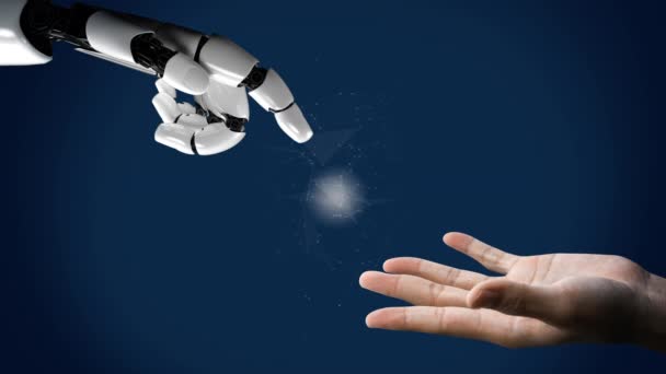 Futuristische Robot Kunstmatige Intelligentie Revolutionaire Technologie Ontwikkeling Machine Learning Concept — Stockvideo
