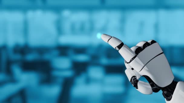 Gelecekçi Robot Yapay Zeka Yapay Zeka Yapay Zekayı Aydınlatıyor Makine — Stok video