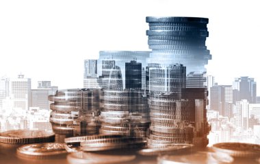 Finans ve para teknolojisi iş refahı ve varlık yönetimi kavramı. Yaratıcı grafik, refah karı elde etmek için değerli varlıklara yatırım yaparak ekonomi ve mali büyümeyi gösteriyor .