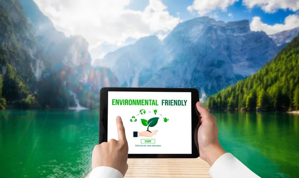 Transformación Empresarial Ecológica Para Ahorro Medioambiental Concepto Empresarial Esg Empresario —  Fotos de Stock