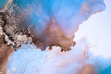 Soyut arkaplan için özgün tablodaki mermer mürekkep soyut sanat. Boyama, ombre alkol mürekkebinin pürüzsüz mermer arkaplan desenini yaratmak için yüksek kaliteli kağıt dokusuna boyanmış. .