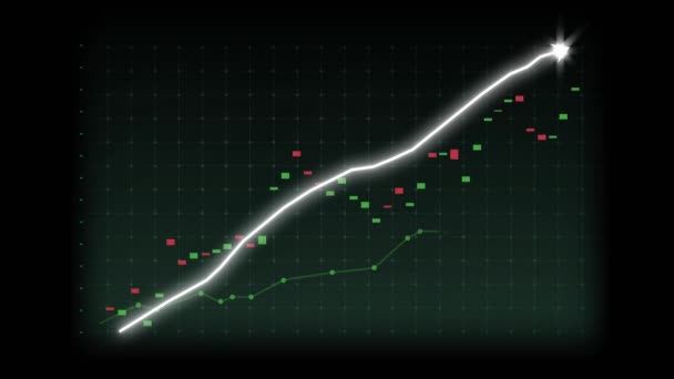 Edici Grafik Grafiğindeki Büyümesi Konsepti Pazarlama Satışlarının Gelecekteki Hedefe Arttığını — Stok video