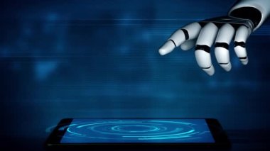 Gelecekçi robot yapay zeka yapay zeka yapay zekayı aydınlatıyor ve makine öğrenme kavramını geliştiriyor. İnsan hayatının geleceği için küresel robotik RPA bilim araştırması. 3B görüntüleme grafiği.