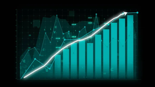 Concepto Crecimiento Del Negocio Gráfico Alusivo Que Muestra Ganancias Ventas —  Fotos de Stock