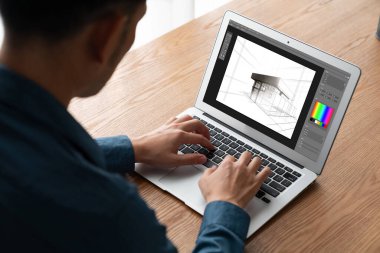 Mimari iş ve profesyonel tasarımcı için mimari tasarım modem yazılım uygulaması