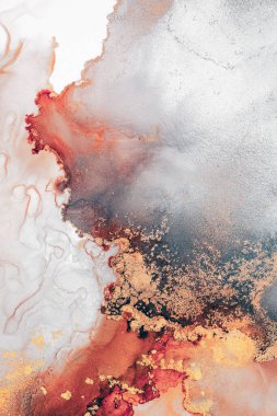 Enfes orjinal resmin mermer mürekkep sanatının soyut arkaplanını yakmak. Boyama, ombre alkol mürekkebinin pürüzsüz mermer arkaplan desenini yaratmak için yüksek kaliteli kağıt dokusuna boyanmış. .