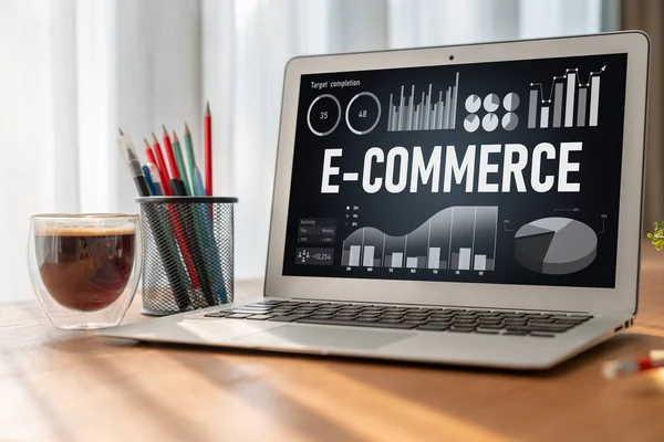 Commerce Datensoftware Bietet Dem Online Einzelhandel Ein Modernes Dashboard Zur — Stockfoto