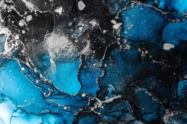 Soyut arkaplan için özgün tablodaki mermer mürekkep soyut sanat. Boyama, ombre alkol mürekkebinin pürüzsüz mermer arkaplan desenini yaratmak için yüksek kaliteli kağıt dokusuna boyanmış. .