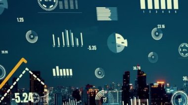 İş verileri analitik arayüzü akıllı şehrin üzerinde uçuyor ve iş zekasının geleceğini değiştiriyor. Stratejik plan için büyük verileri analiz etmek için bilgisayar yazılımı ve yapay zeka kullanılır .