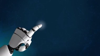 Gelecekçi robot yapay zeka devrimci yapay zeka teknoloji geliştirme ve makine öğrenme kavramı. İnsan hayatının geleceği için küresel robot biyonik bilim araştırması. 3B görüntüleme grafiği.