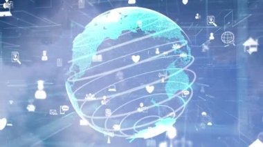 Küresel iş değişikliği ve e-ticaret kavramı. Mavi gökyüzü gelecekteki iş ağı ve iletişim grafiği .