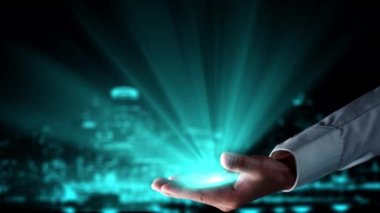 Gelecekçi robot yapay zeka yapay zeka yapay zekayı aydınlatıyor ve makine öğrenme kavramını geliştiriyor. İnsan hayatının geleceği için küresel robot biyonik bilim araştırması. 3B görüntüleme grafiği.