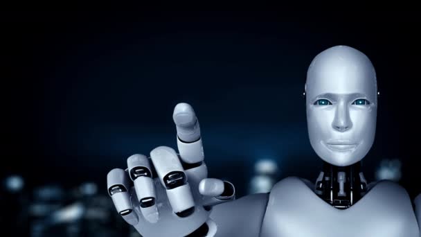 Robot Futuriste Intelligence Artificielle Éclairant Développement Technologie Concept Apprentissage Automatique — Video