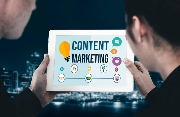 Content Marketing Für Modische Online Geschäfts Und Commerce Marketing Strategie — Stockfoto