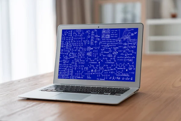 Wiskundige Vergelijkingen Modische Formule Computerscherm Met Begrip Van Wetenschap Onderwijs — Stockfoto