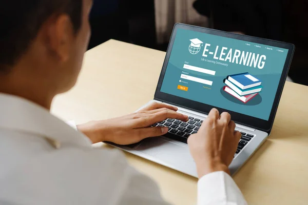 Strona Internetowa Learningu Modish Sofware Dla Studentów Nauki Online Sieci — Zdjęcie stockowe