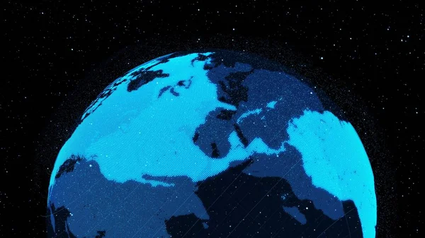 Digital Orbital Earth Cyberspace Showing Concept Network Technology Holograma Esfera — Foto de Stock