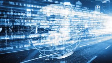 Fütürist küresel sosyal medya, insanlar iletişim ağı ve dijital veri paylaşımı kuruyor. Yeni bilgi çağındaki küresel eğilimleri değiştiren akıllı dijital dönüşüm ve teknoloji bozulması kavramı .