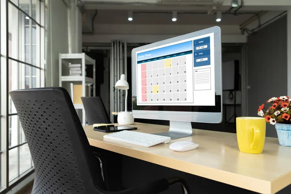 Calendar Computer Software Application Modish Schedule Planning Personal Organizer Online — Stock Photo, Image