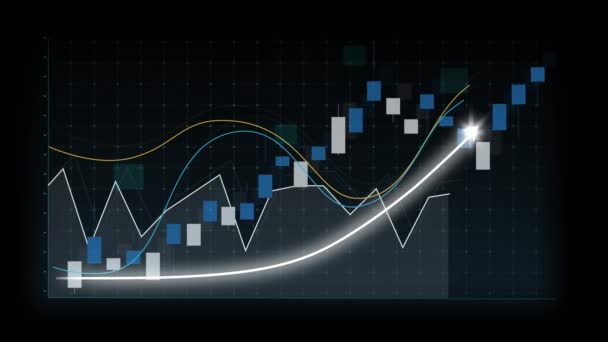 Affärstillväxt Koncept Allusive Diagram Visar Marknadsföring Försäljning Vinst Ökar Till — Stockvideo