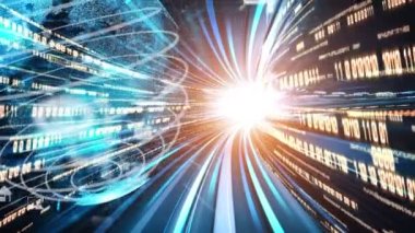 Fütürist küresel sosyal medya, insanlar iletişim ağı ve dijital veri paylaşımı kuruyor. Yeni bilgi çağındaki küresel eğilimleri değiştiren akıllı dijital dönüşüm ve teknoloji bozulması kavramı .