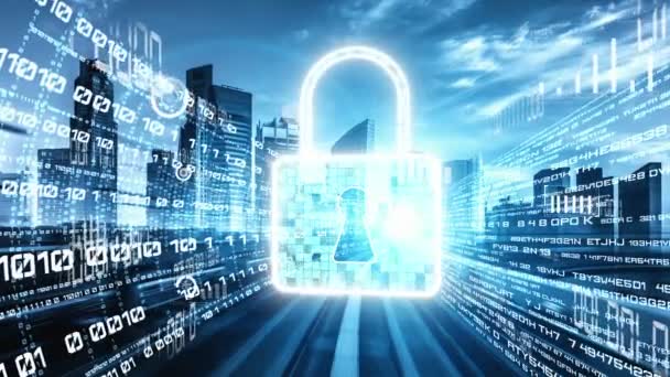 Cyber Sicurezza Protezione Dei Dati Online Con Software Crittografia Sicuro — Video Stock