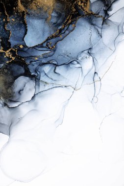 Soyut arkaplan için özgün tablodaki mermer mürekkep soyut sanat. Resim, Kintsuki mürekkep sanatının düz mermer arkaplan desenini yaratmak için yüksek kaliteli kağıt dokusuna boyanmış. .