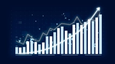 İma edici grafik grafiğindeki iş büyümesi konsepti pazarlama satışlarının gelecekteki hedefe arttığını gösteriyor. Şirket işlerinin yükselmesi için mükemmel bir mali durum. Finans ve para 3B oluşturma .