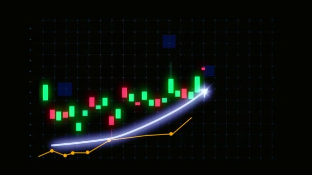 Koncepcja Wzrostu Biznesu Wykresach Aluzyjnych Pokazujących Zysk Sprzedaży Marketingowej Wzrasta — Wideo stockowe