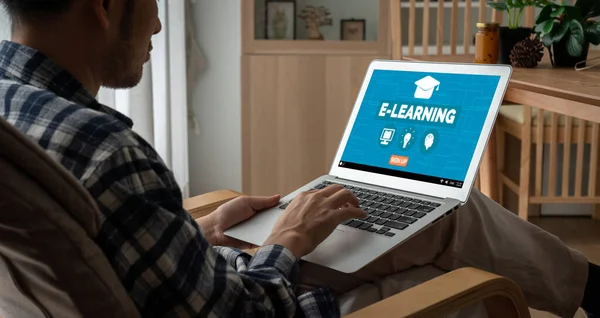 Site Learning Com Sofware Modish Para Estudante Estudar Online Rede — Fotografia de Stock