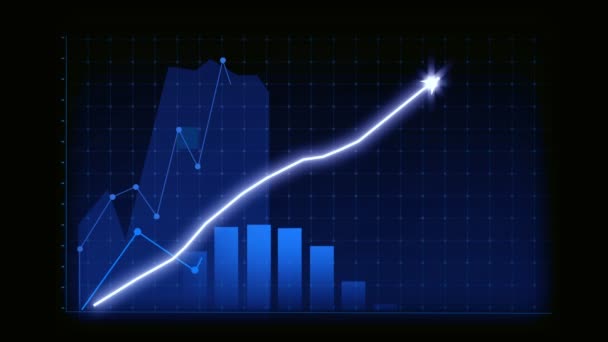Conceptul Creștere Afacerii Graficul Aluziv Care Arată Profitul Vânzărilor Marketing — Videoclip de stoc